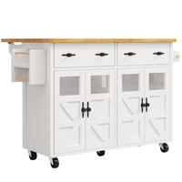 KÜCHENINSEL DE-41143 140/45-73/93,5 cm mit ausziehbarer Arbeitsplatte Weiß - Weiß, Holzwerkstoff (120/93.5/73cm) - ComfortXL
