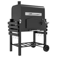 HOLZKOHLEGRILL - Schwarz, Metall (66/112/124cm) - Outsunny