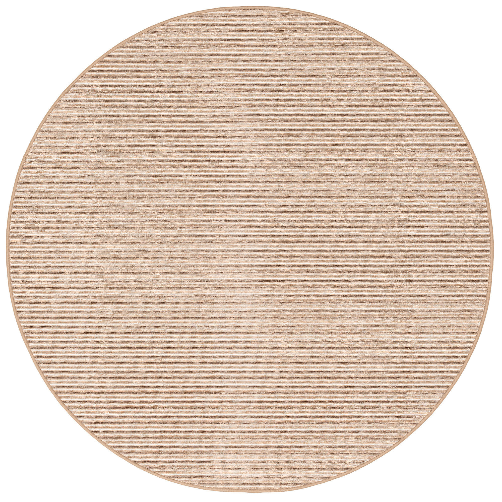 STREIFENBERBER TEPPICH MARTA RUND - Beige, Textil (200/200cm) - Snapstyle
