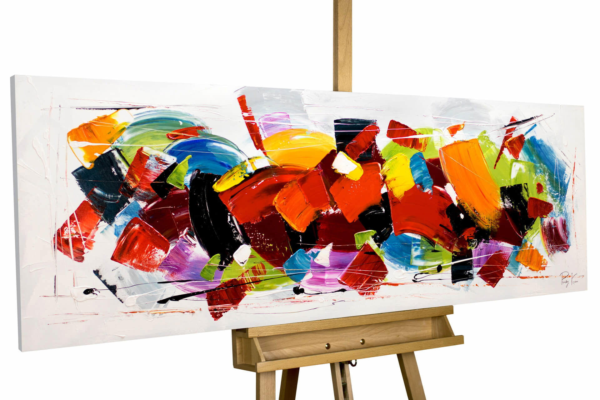 ÖLGEMÄLDE 150/50 cm - Multicolor, Holz/Textil (1.95/50cm) - KUNSTLOFT