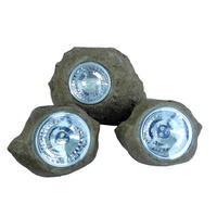 SOLAR-STEINE 3er-set ROCKY braun - Braun, Kunststoff (19/14/14cm) - Lumisky
