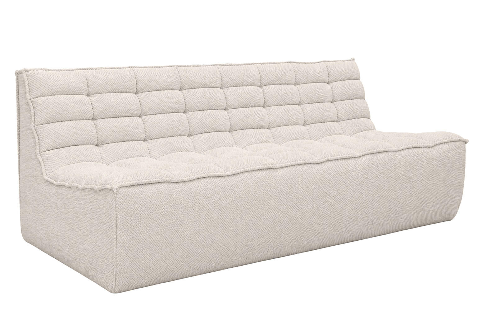 SOFA 3-Sitzer Modular, Plüschstoff Pop, Beige, LAZY - Beige, Holz (200/76/93cm) - Kaiser Möbel