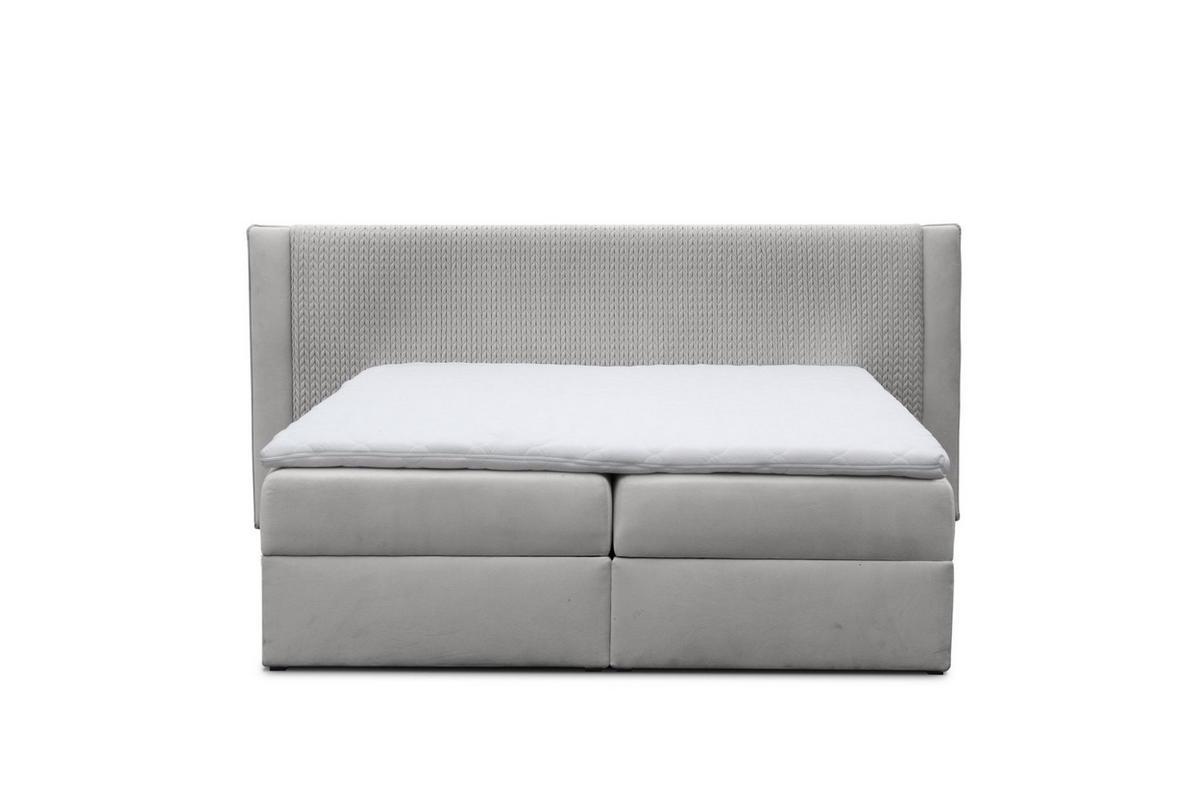 BOXBETT Cedric In Magic Velvet - Hellgrau, Holzwerkstoff/Textil (120/200cm) - Fun Möbel