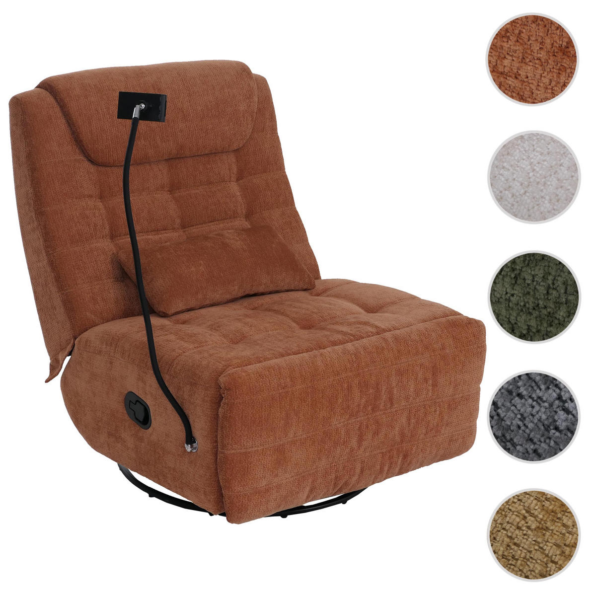 RELAXSESSEL Orange - Terracotta/Orange, Textil (82/96/163cm) - MCW