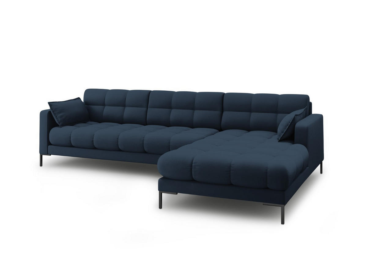 ECKSOFA rechts Mamaia aus strukturiertem Stoff blau 5 Sitzplätze - Blau, Textil (185/293cm) - Micadoni