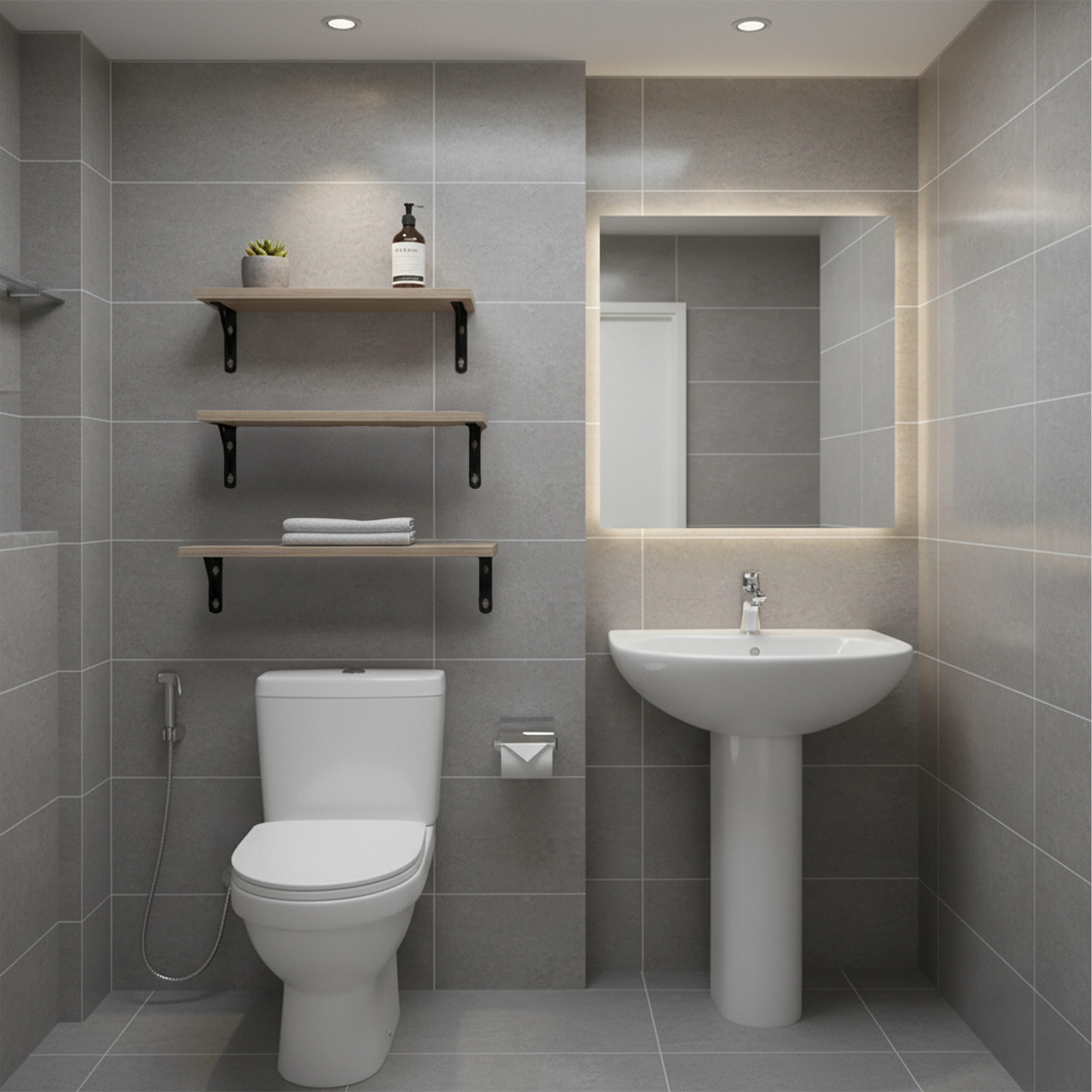 3-TLG.WANDREGAL-SET - Hellbraun, Holzwerkstoff/Metall (40/12/11cm) - Relaxdays