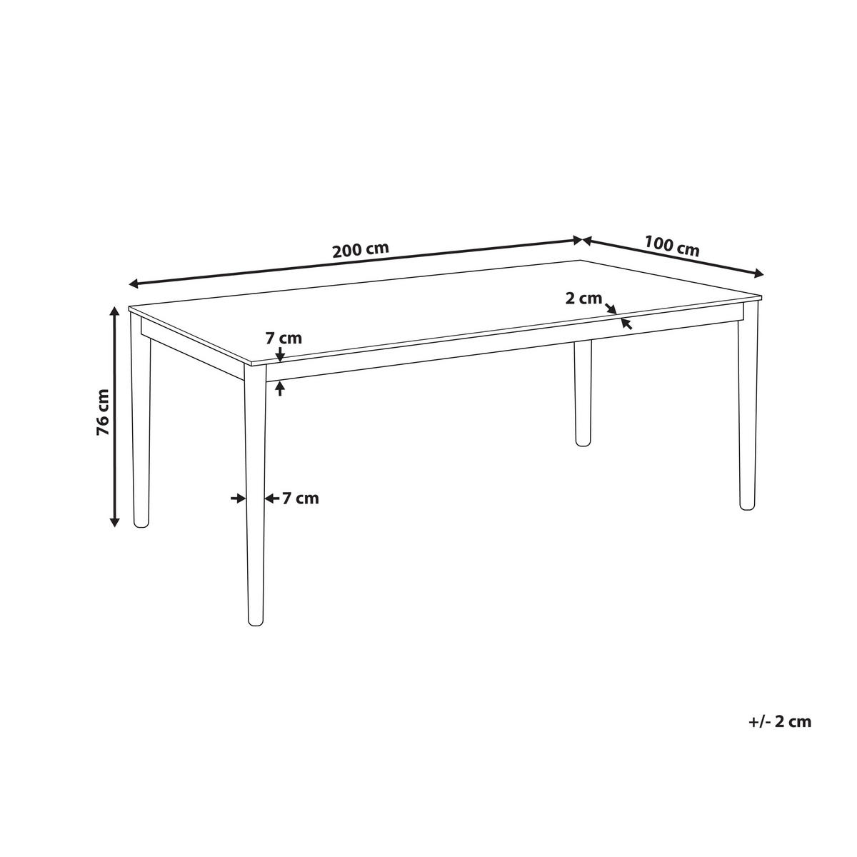 ESSTISCH 200/100 cm Helles Holz Ermelo - Hellbraun, Holzwerkstoff (100/100/76cm) - Beliani