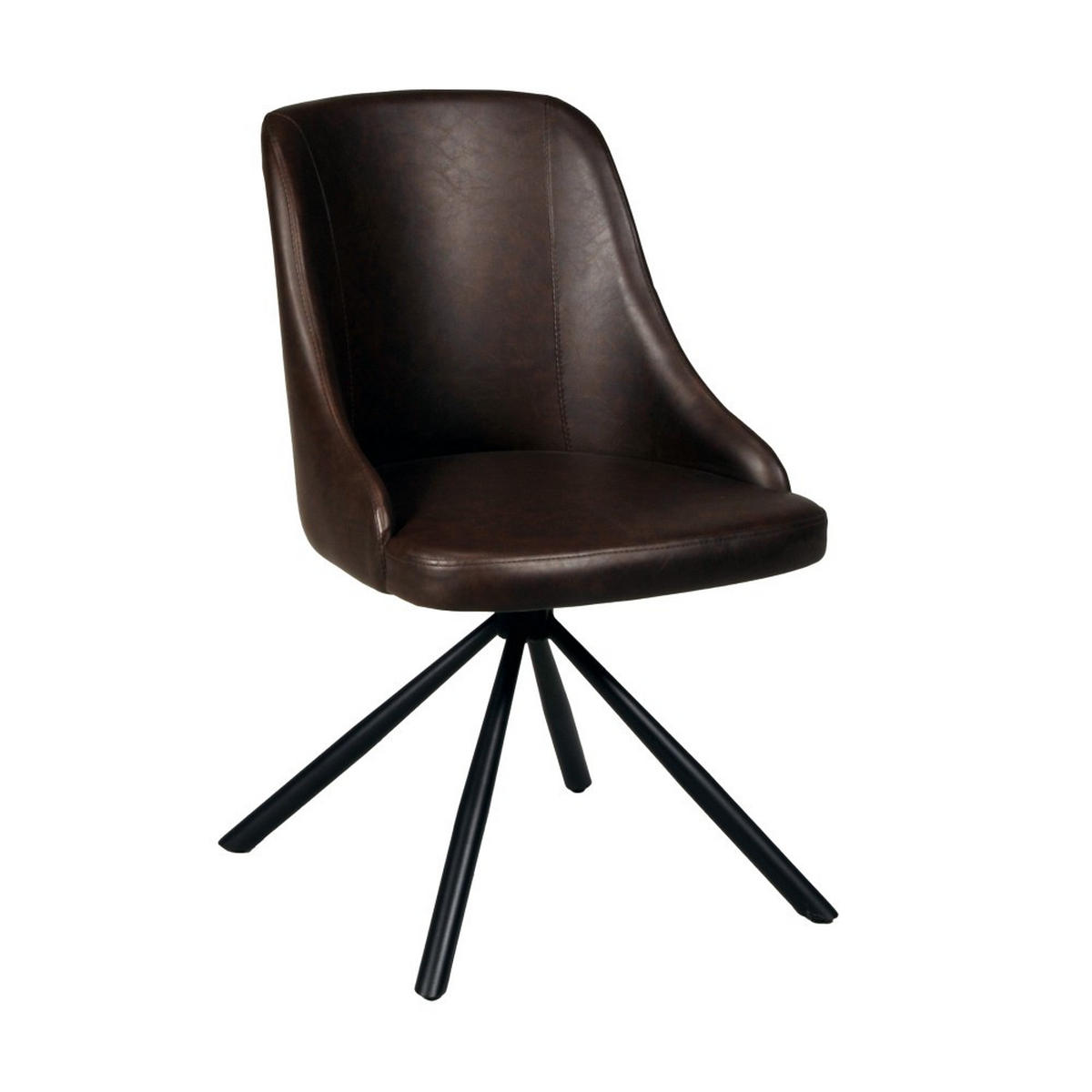 STÜHLE 4-Set Drehstühlen HORIZON/ Braun - Schwarz/Braun, Metall (50/85/60cm) - Weber Industries