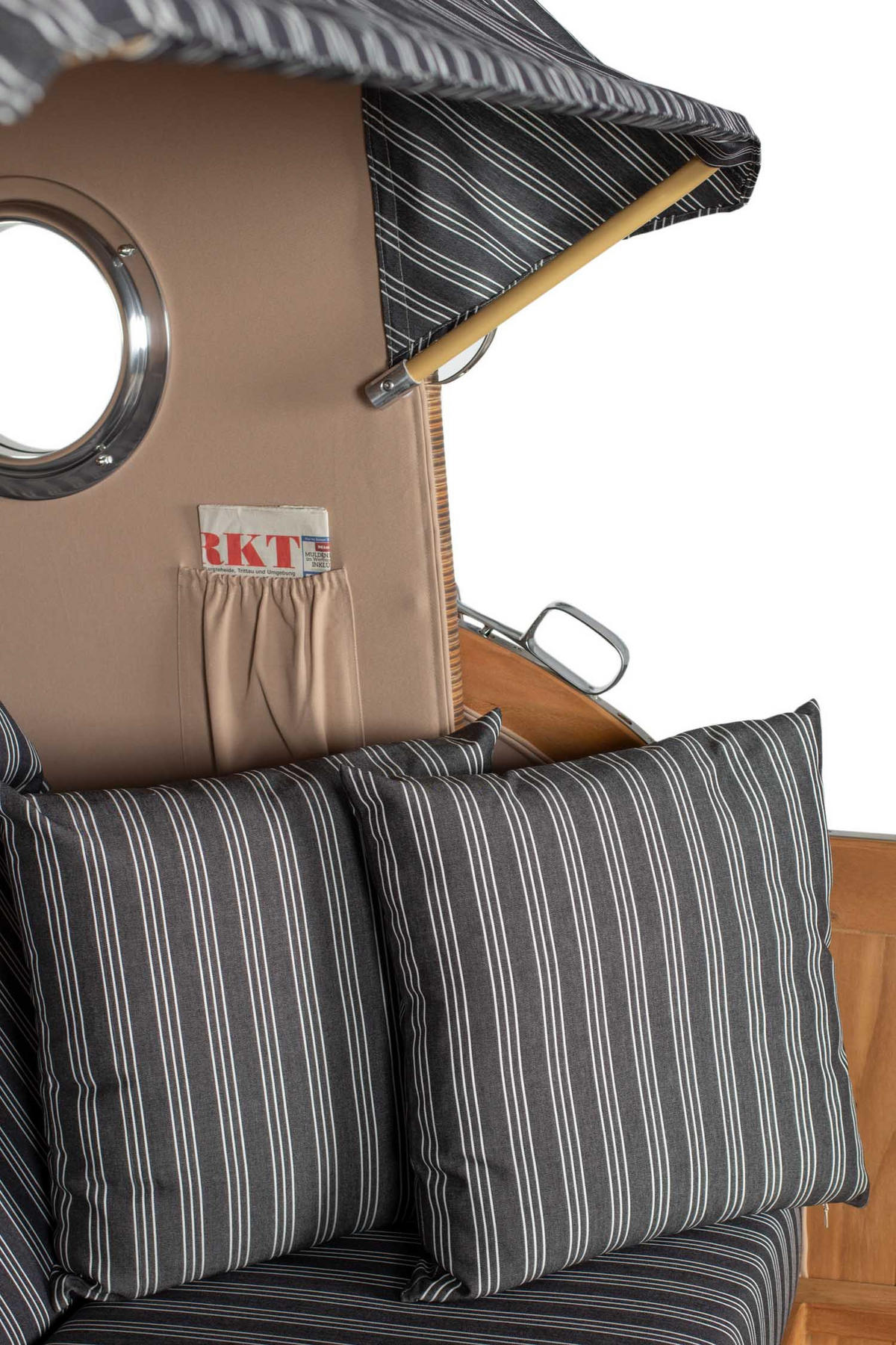 STRANDKORB XXL Düne Grande Teak Banana - Braun/Grau, Metall (142/170/95cm) - Mr. Deko