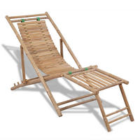 LIEGESTUHL mit Fußteil Bambus - Braun, Holz (59/80/152cm) - furnicato