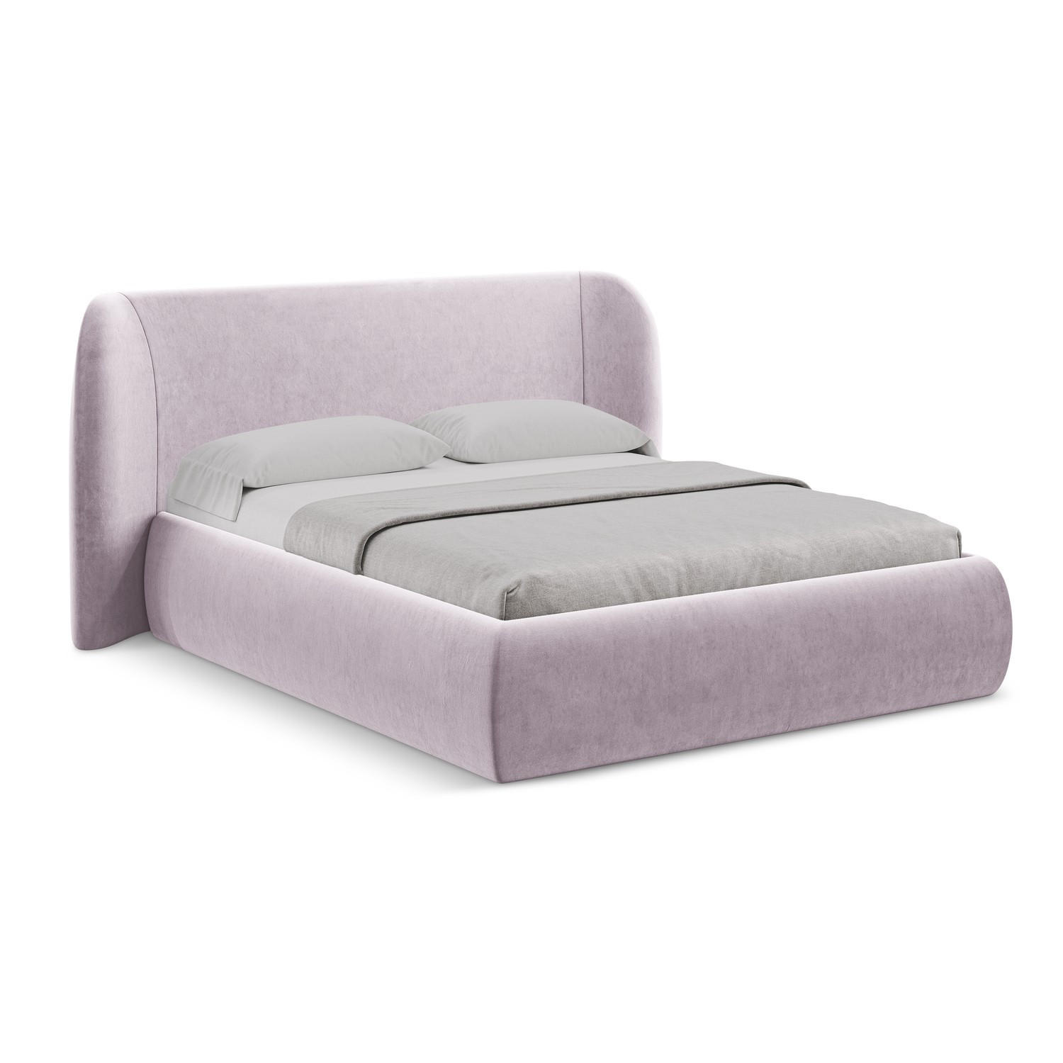 POLSTERBETT mit Bettkasten und Lattenrost 210x215 Violett - Lila/Flieder, Kunststoff/Textil (160/200cm) - LaMiaSofa