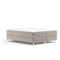 BOXSPRINGBETT Sub Taupe 200/200 cm mit Latex-Topper - Taupe/Silberfarben, Holz/Holzwerkstoff (200/200cm) - Maison de Reve