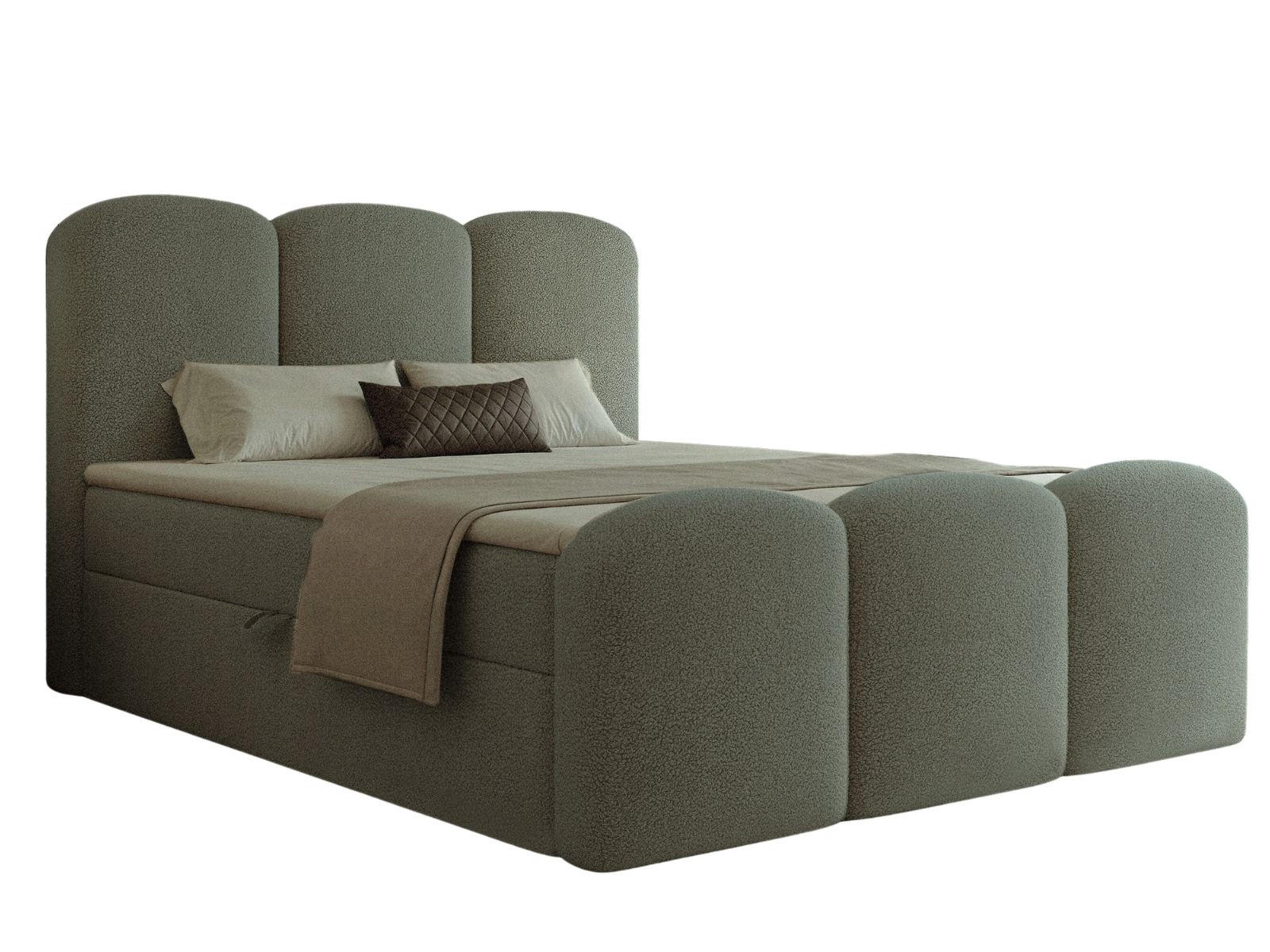 BOXBETT 160x200 VELIA Grün - Grün, Holzwerkstoff/Textil (160/200cm) - Compleo24