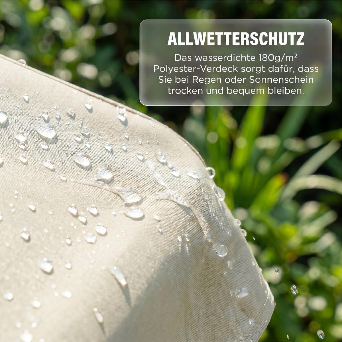 HOLLYWOODSCHAUKEL, Gartenschaukel, Lärche, Metall, Kunststoff, Natur+Creme - Naturfarben, Holz (130/185/162cm) - Outsunny