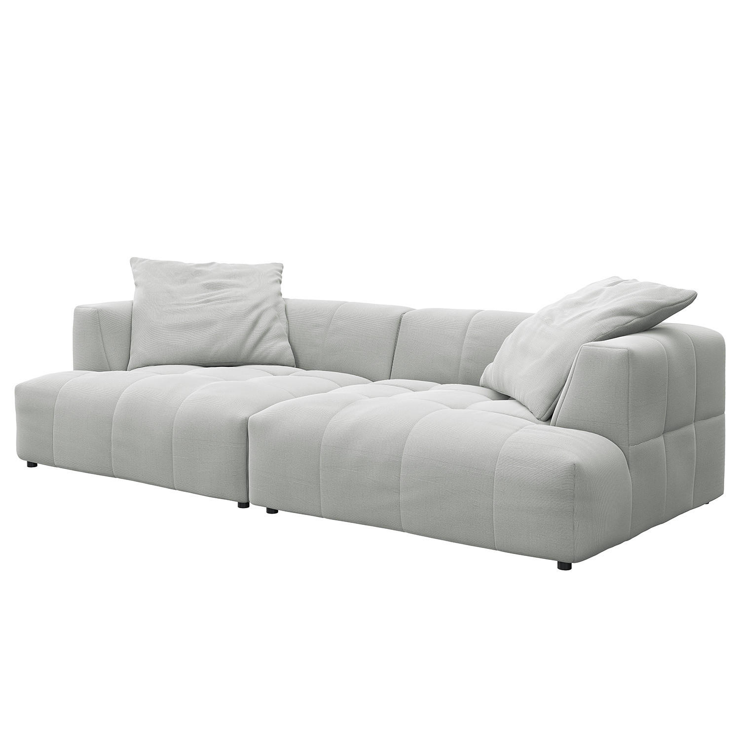 BIGSOFA - Schwarz/Grau, Holz/Kunststoff (270/72/93cm) - home24
