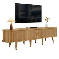 TV-SCHRANK Schiebetüren Lowboard modern Stauraum Design - Naturfarben, Holzwerkstoff (38/45/175cm) - FLIEKS