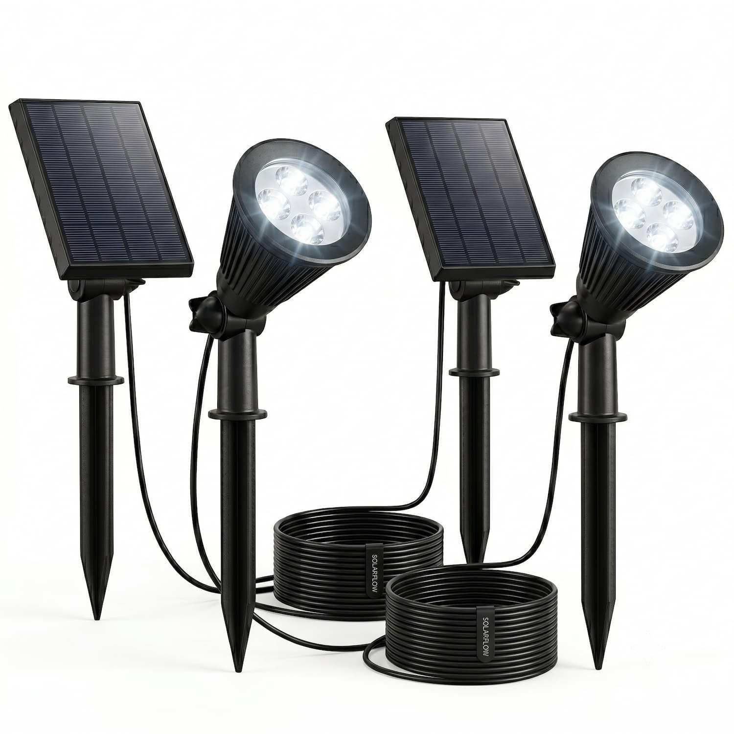 SET mit 2 Solarstrahlern SPIKY schwarz - Schwarz, Kunststoff (16/10/21cm) - Lumisky