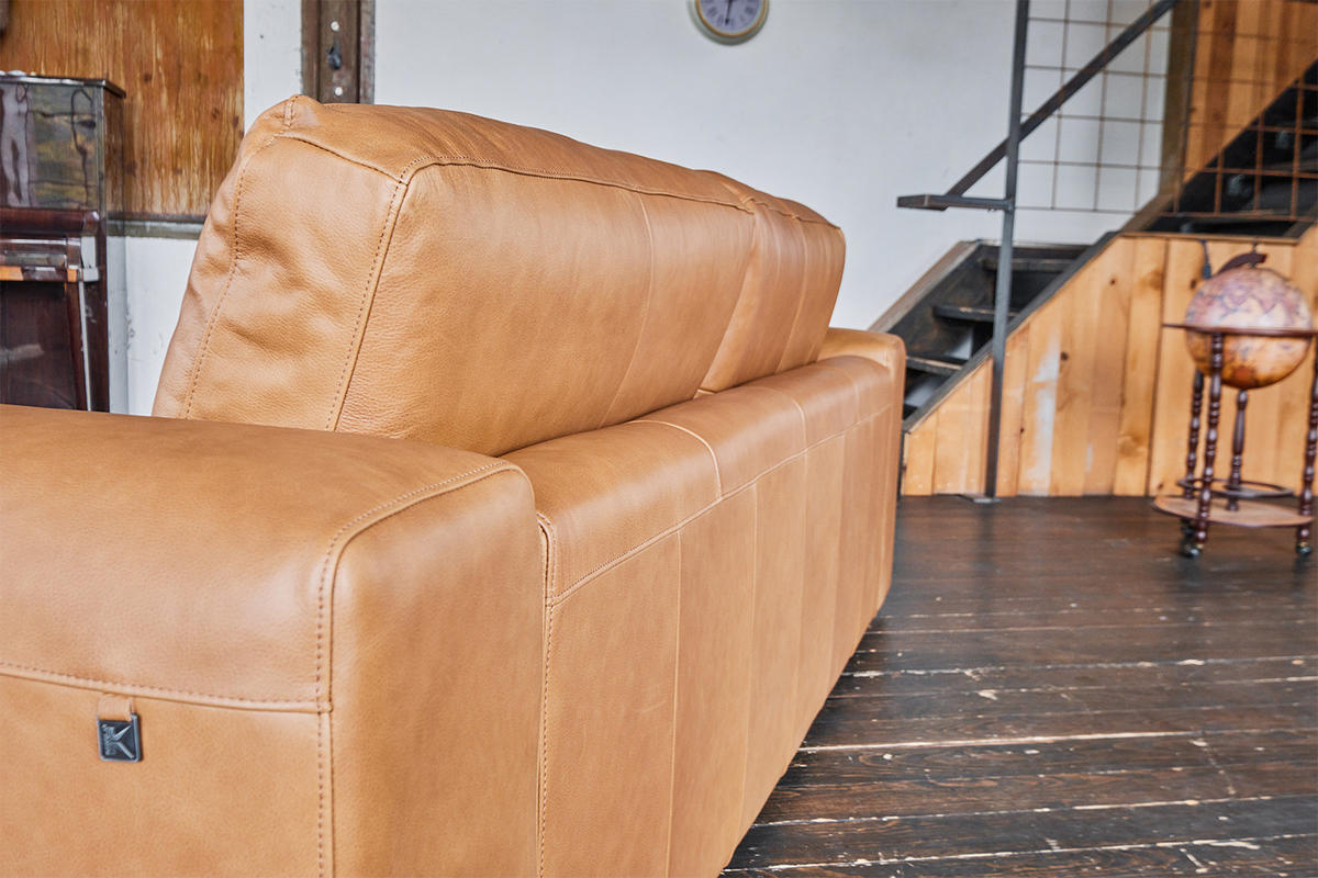 SOFA BODHI Braun Leder - Dunkelbraun/Schwarz, Leder/Kunststoff (242/80/110cm) - KAWOLA