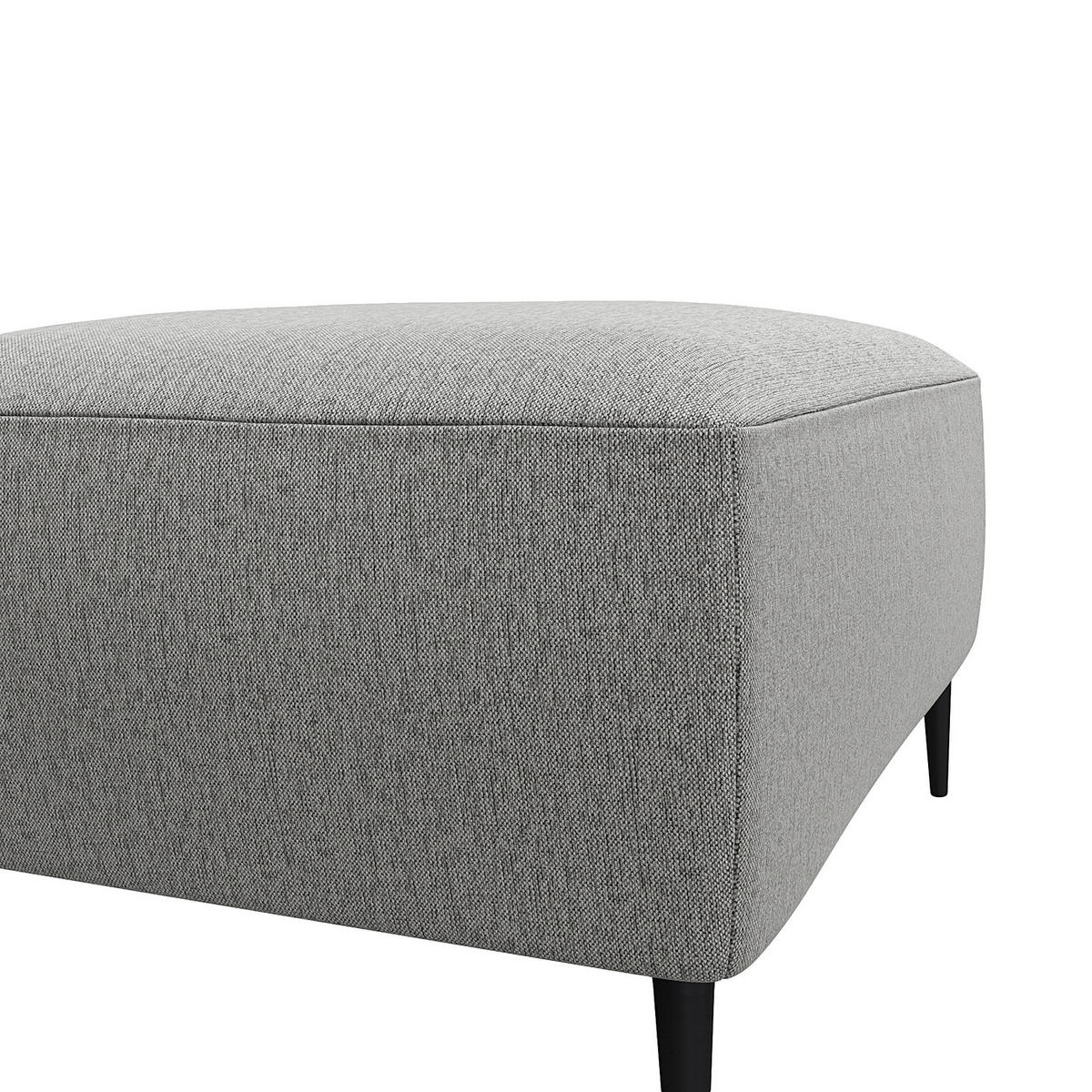 POLSTERHOCKER - Hellgrau/Schwarz, Textil/Metall (90/45/60cm) - home24