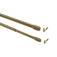 SCHEIBENSTANGEN/VITRAGESTANGEN Geno 30-50 cm, oval, Messing-farbig, Packung 2 Stück - Messingfarben, Kunststoff/Metall (1/1.5/50cm) - INTERDECO