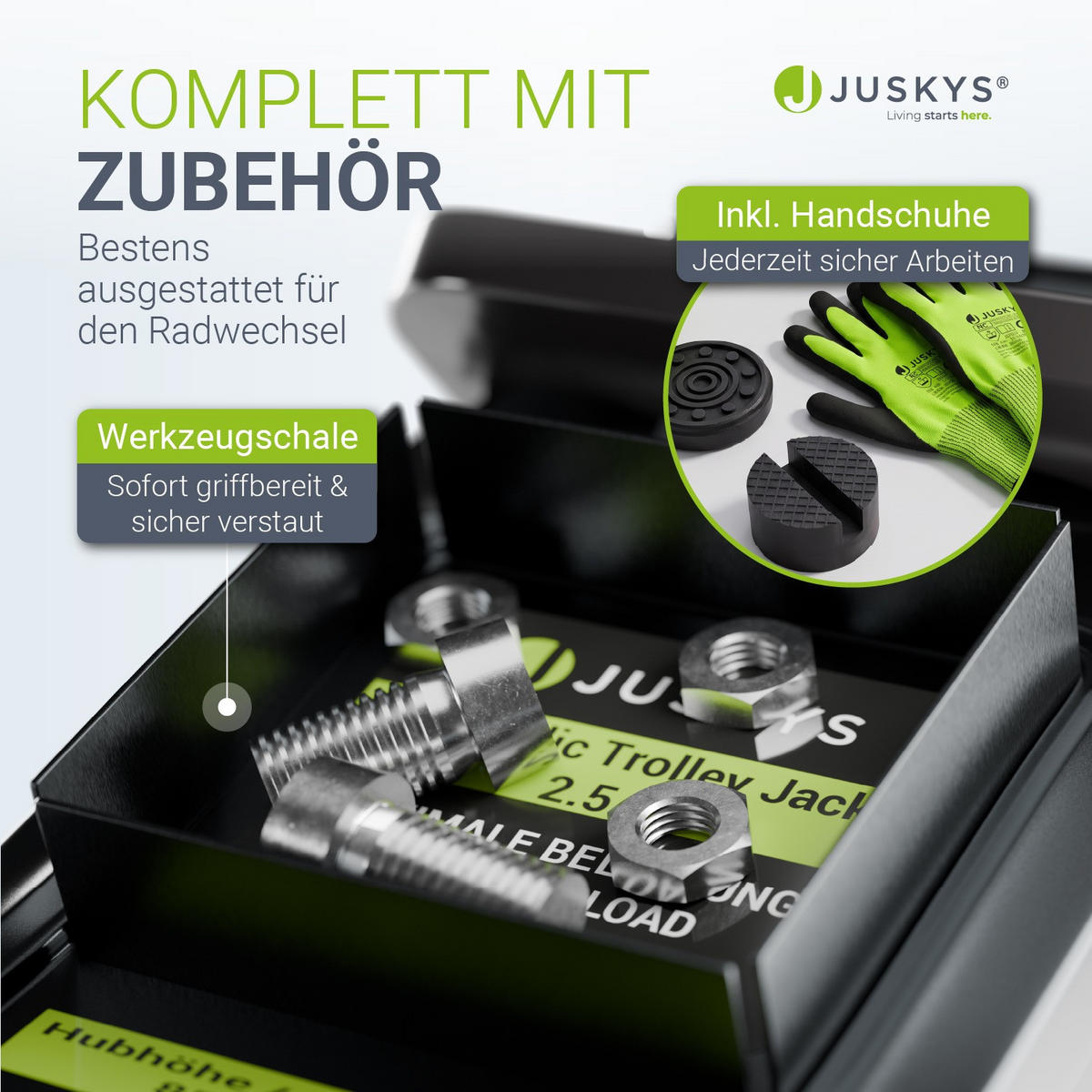 WAGENHEBER 2,5t schwarz - Schwarz, Metall (53/20/13cm) - Juskys