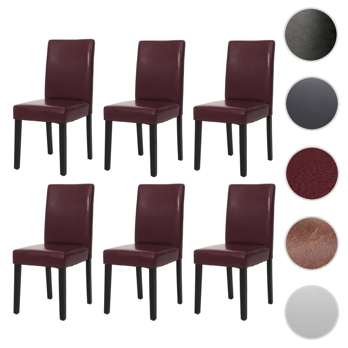 ESSZIMMERSTUHL Rot 6er-Set - Rot, Textil (43/90/56cm) - MCW