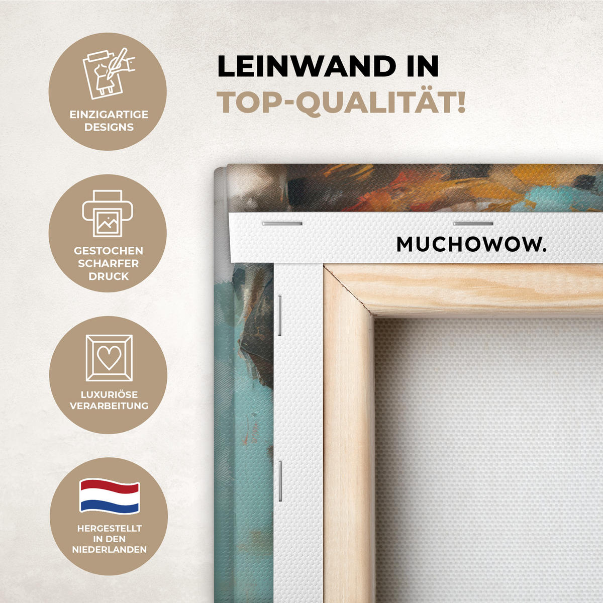 LEINWANDBILD Frau - Kunst - Schmuck - Porträt 20x30 cm - Blaugrau, Textil (20/30cm) - MuchoWow