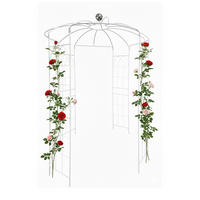 PAVILÓN ruží - biela, kov (206/290/206cm) - Relaxdays