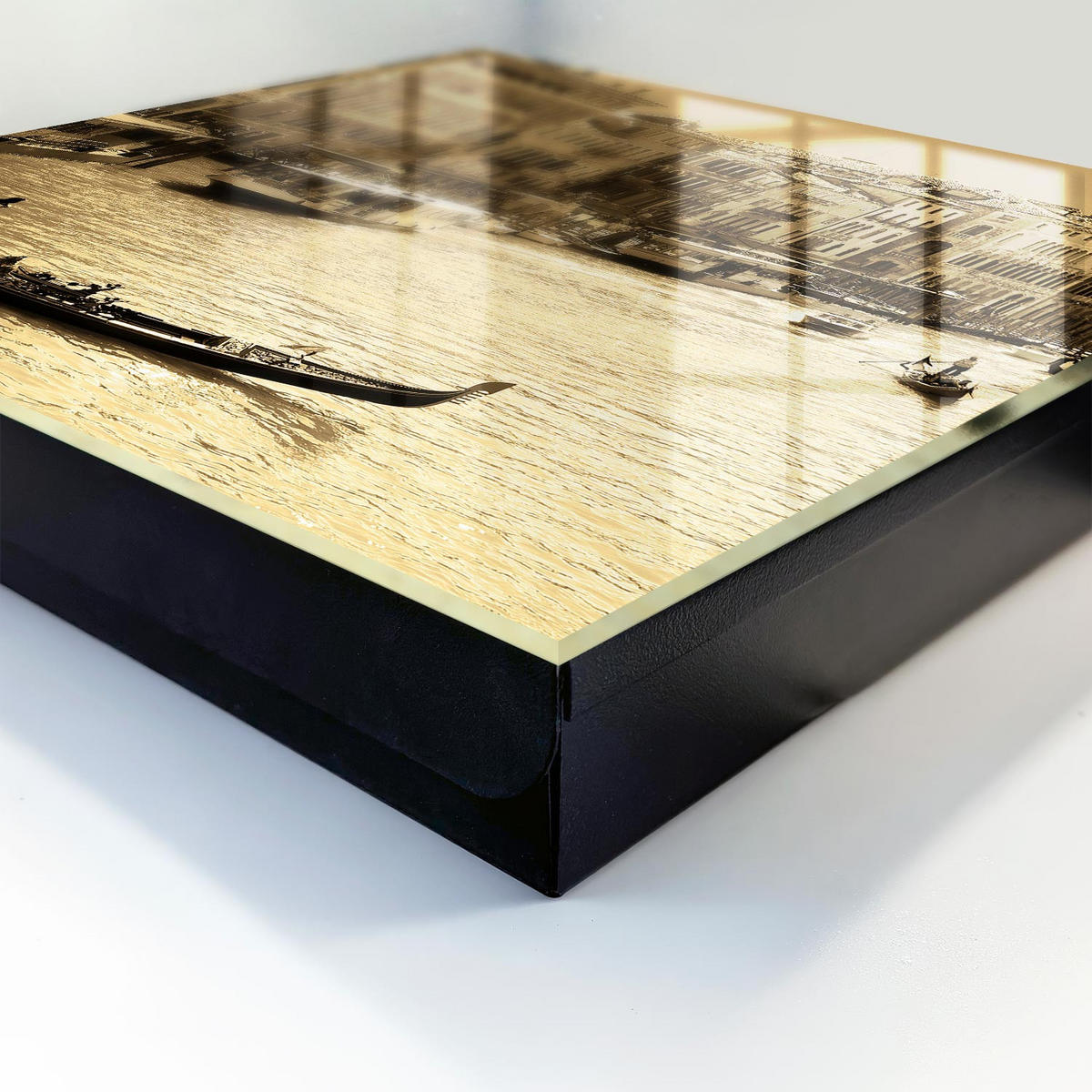 SCHLÜSSELBOX Schwarz 30x30 cm- Türöffnung nach rechts - Urbaner Charme - Gelb, Metall (30/30/5cm) - TULUP