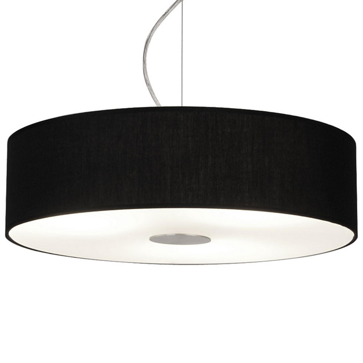 HÄNGELEUCHTE Textilschirm Schwarz gebürstet - Schwarz, Glas (45/45/110cm)