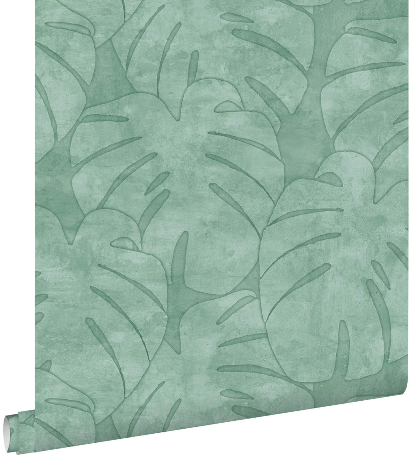 TAPETE Monstera-Blätter 53 cm x 10.05 m - Türkis, Papier (53/1000cm) - ESTAhome