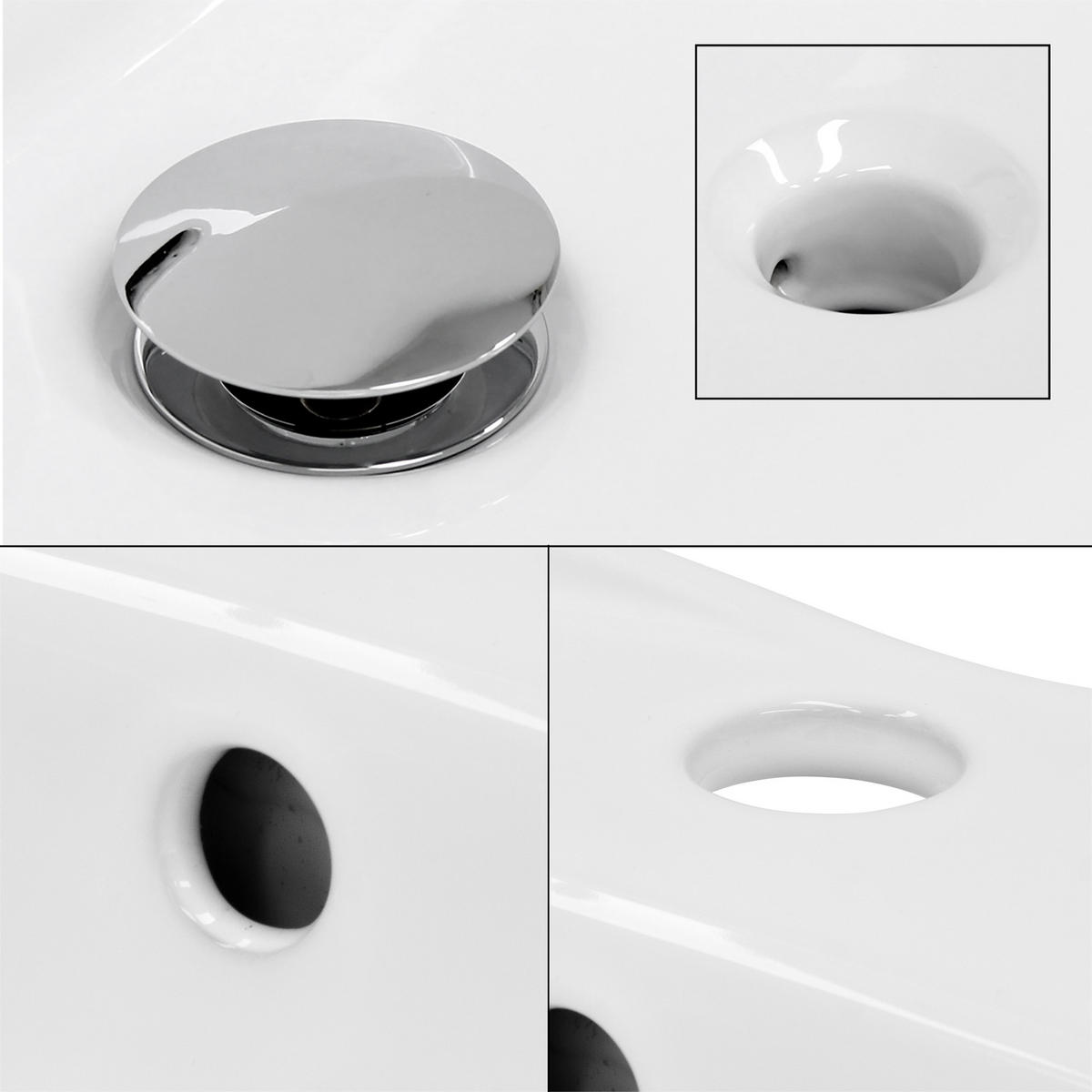 WASCHBECKEN - Weiß, Keramik (20.5/17/59cm) - ML-DESIGN