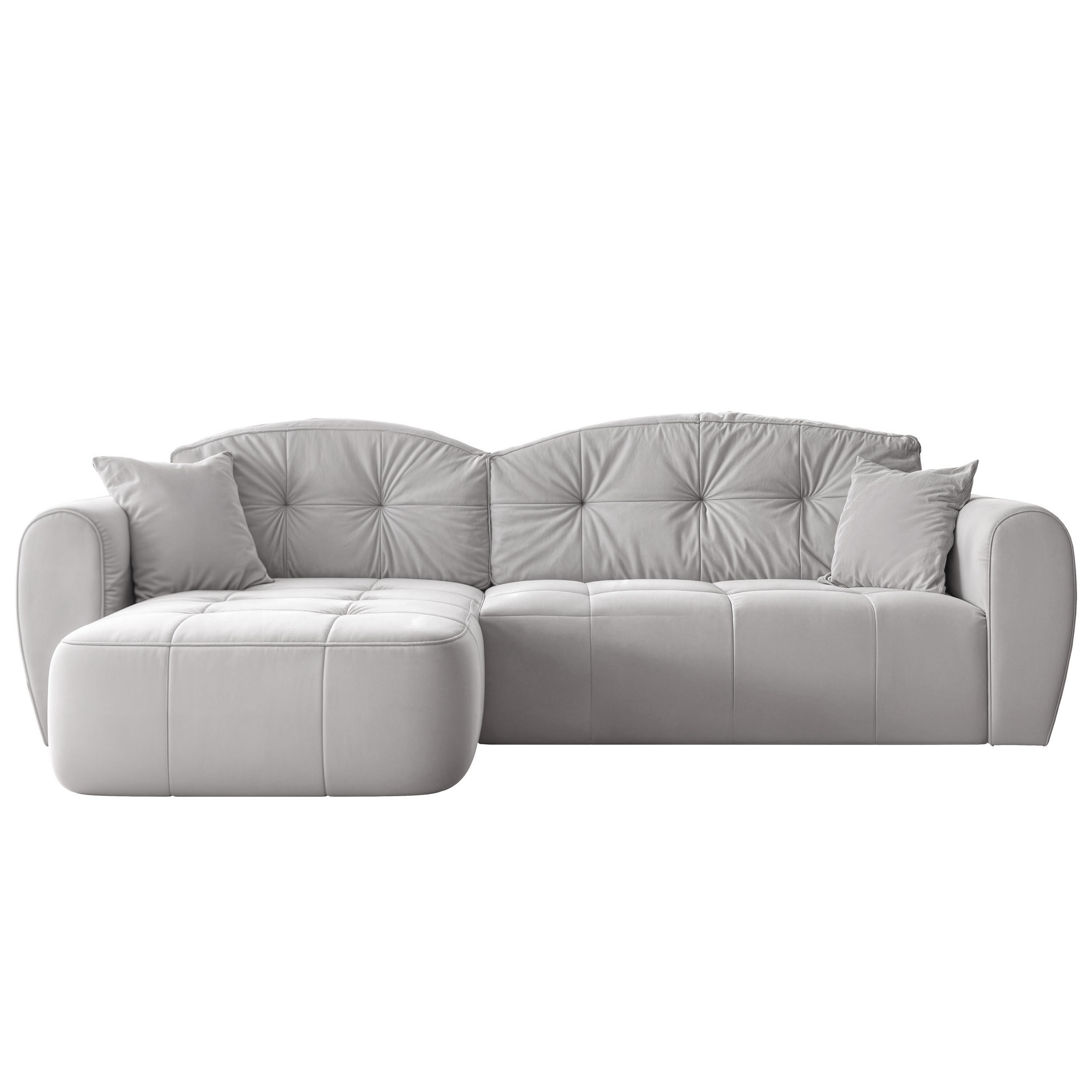 ECKSOFA RAVEN mit Schlaffunktion und Bettkasten Hellgrau - Hellgrau, Holzwerkstoff/Kunststoff (250/90cm) - Idohome