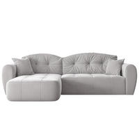 ECKSOFA RAVEN mit Schlaffunktion und Bettkasten Hellgrau - Hellgrau, Holzwerkstoff/Kunststoff (250/90cm) - Idohome