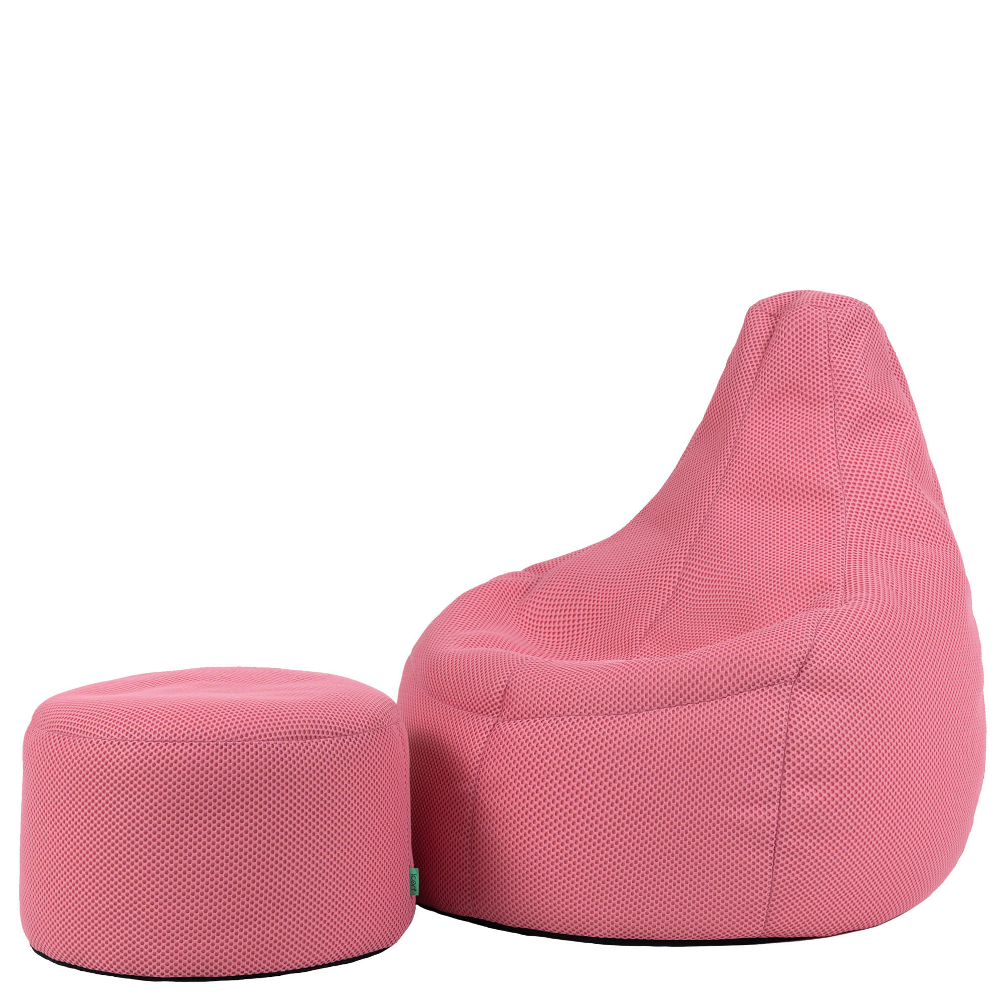 SITZSACK mit Hocker Dalton XXL Gaming - Pink, Textil (94/85/92cm) - icon