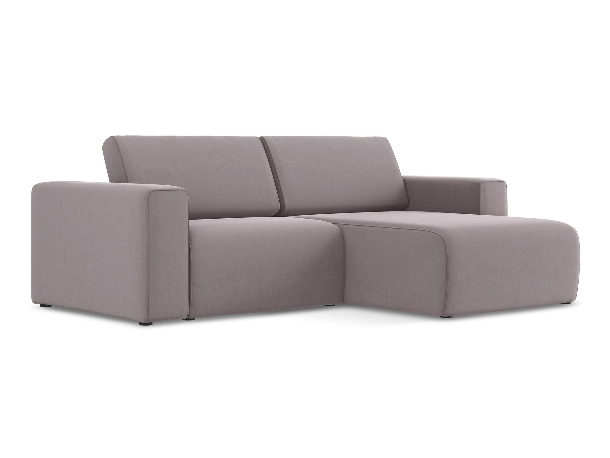 ECKSOFA Rechts Samt Stoff Violett - Lila/Flieder, Kunststoff/Textil (224/167cm) - Makamii