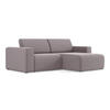 ECKSOFA Rechts Samt Stoff Violett - Lila/Flieder, Kunststoff/Textil (224/167cm) - Makamii