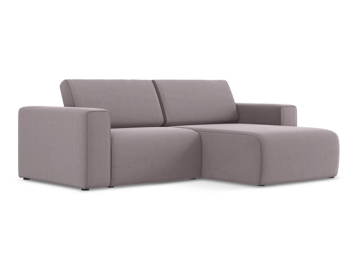 ECKSOFA Rechts Samt Stoff Violett - Lila/Flieder, Kunststoff/Textil (224/167cm) - Makamii