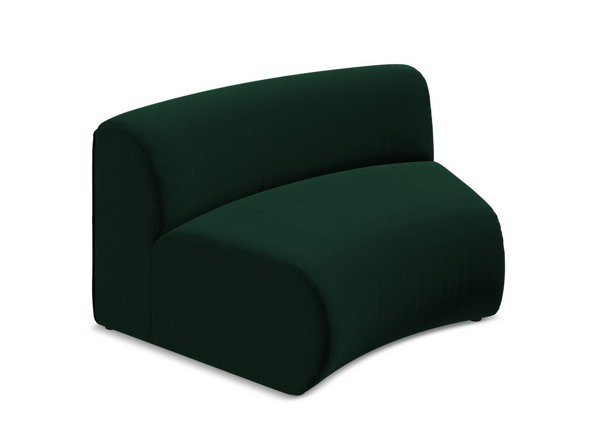 SOFAELEMENT Samt Stoff Grün - Dunkelgrün/Schwarz, Kunststoff/Textil (147/70/89cm) - Makamii
