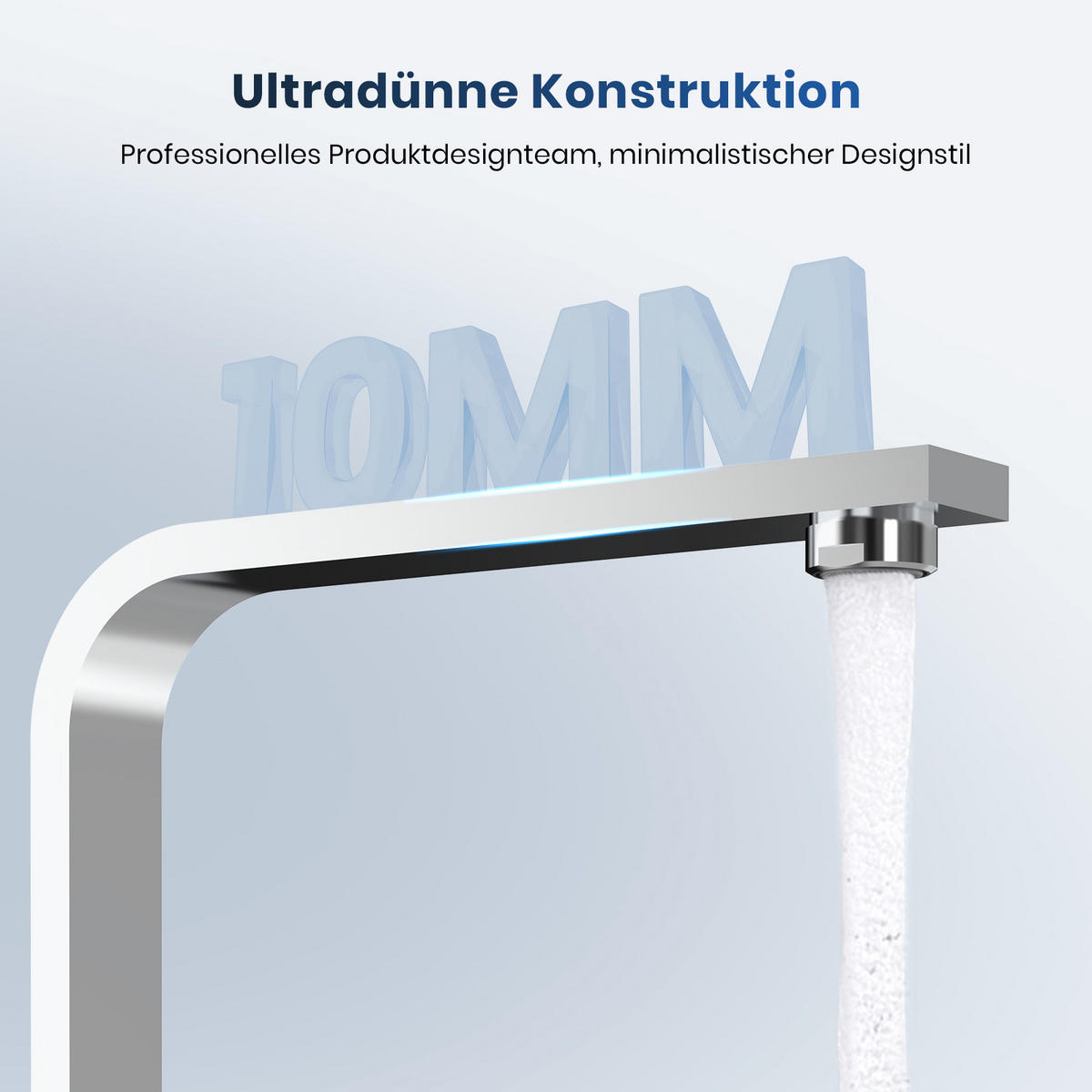 KÜCHENARMATUR mit 360° Drehbar Edelstahl Einhebelmischer Chrom - Chromfarben, Metall (22.5/10.1/30.3cm) - EMKE