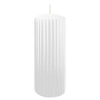 RILLEN KERZEN Weiß 200 x Ø 80 mm, 4 Stück - Weiß, Paraffin (8/20/20cm) - Wiedemann Kerzen