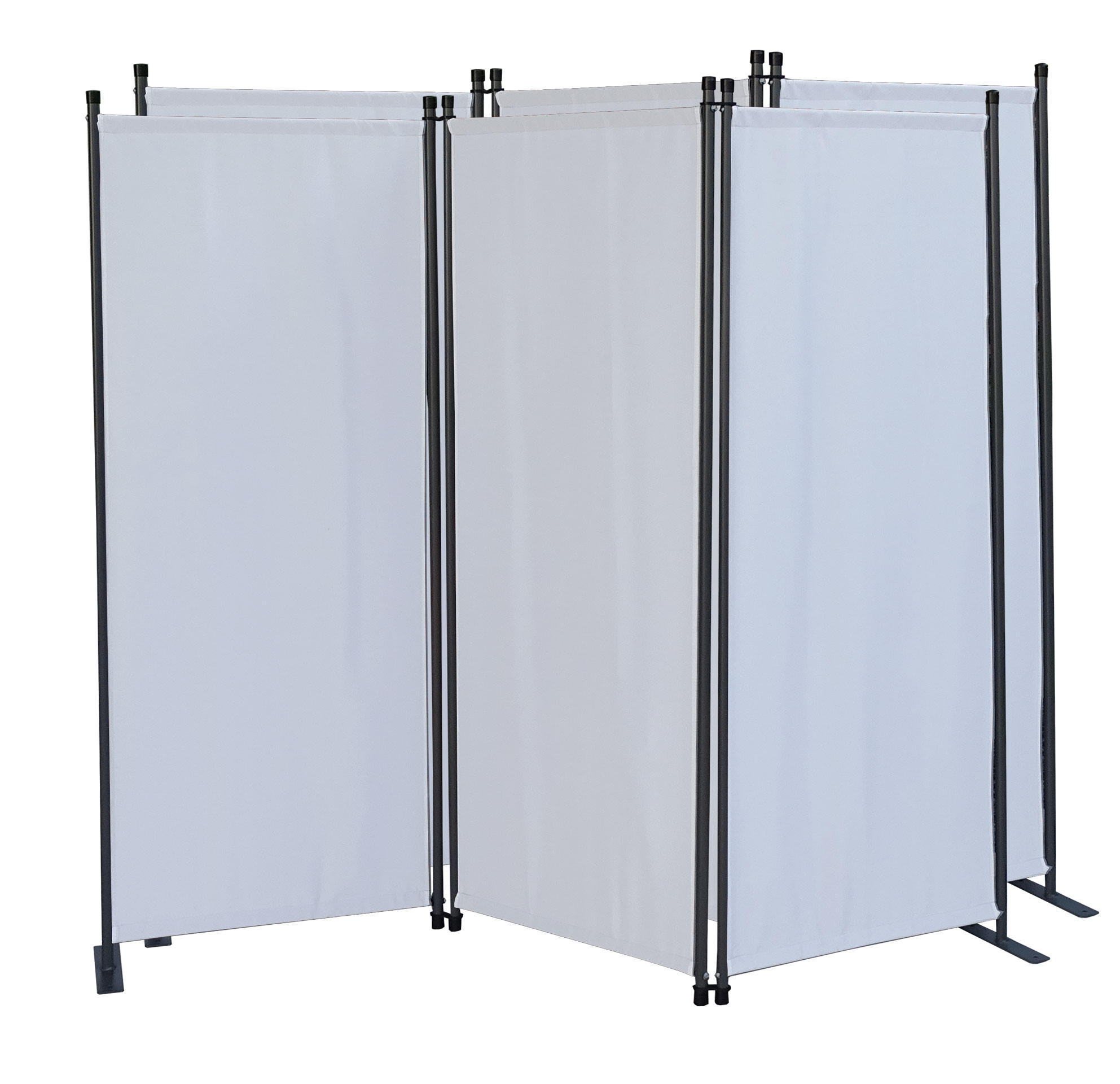 PARAVENT 2 Stück 3-tlg. 170x165 cm Weiß - Weiß, Metall (170/165cm) - QUICK STAR