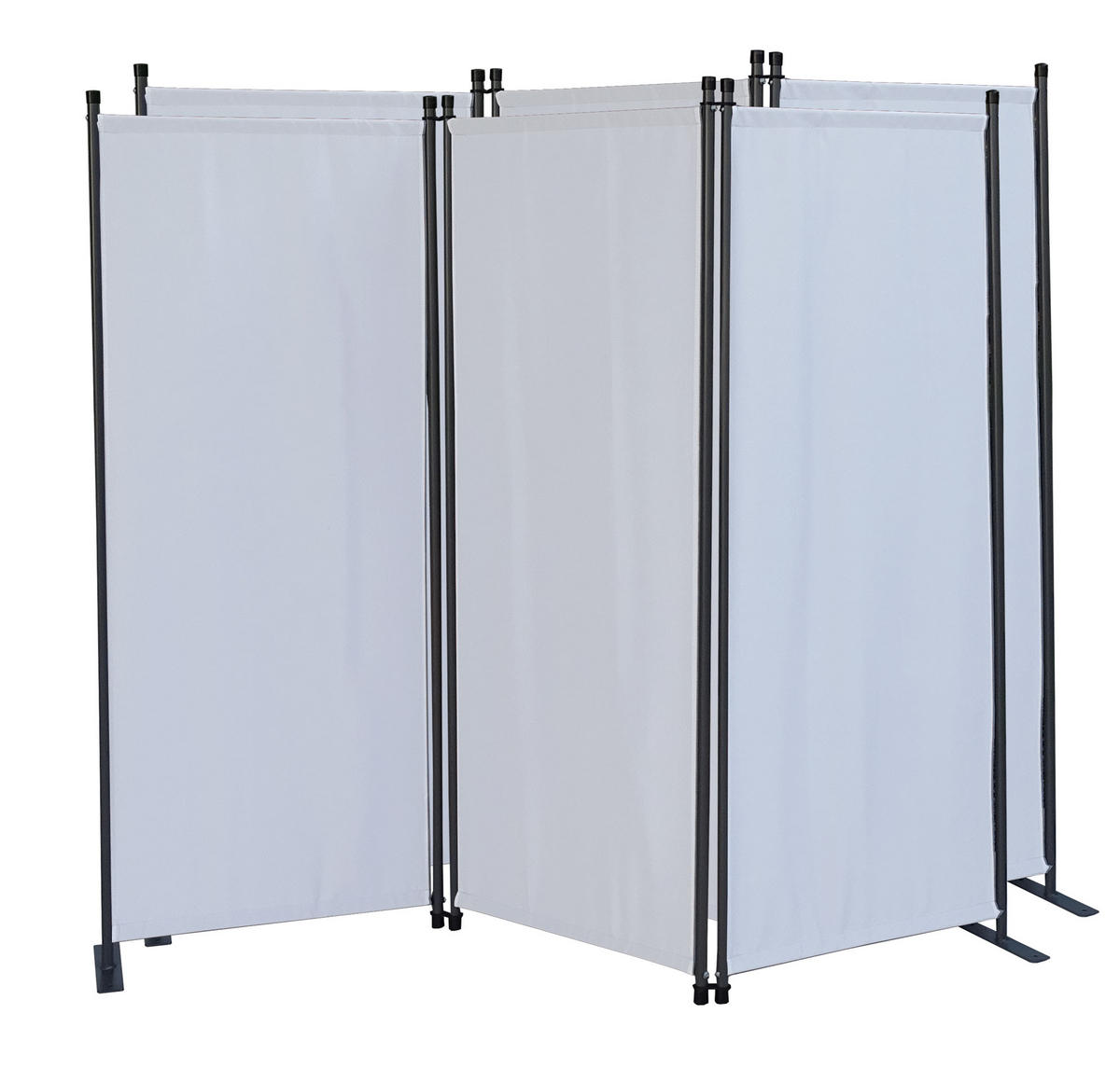 PARAVENT 2 Stück 3-tlg. 170x165 cm Weiß - Weiß, Metall (170/165cm) - QUICK STAR