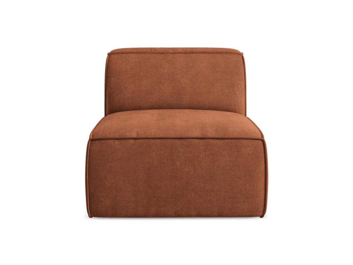 SOFAELEMENT Chenille Stoff Orange - Terracotta/Schwarz, Holzwerkstoff/Kunststoff (80/70/102cm) - Makamii