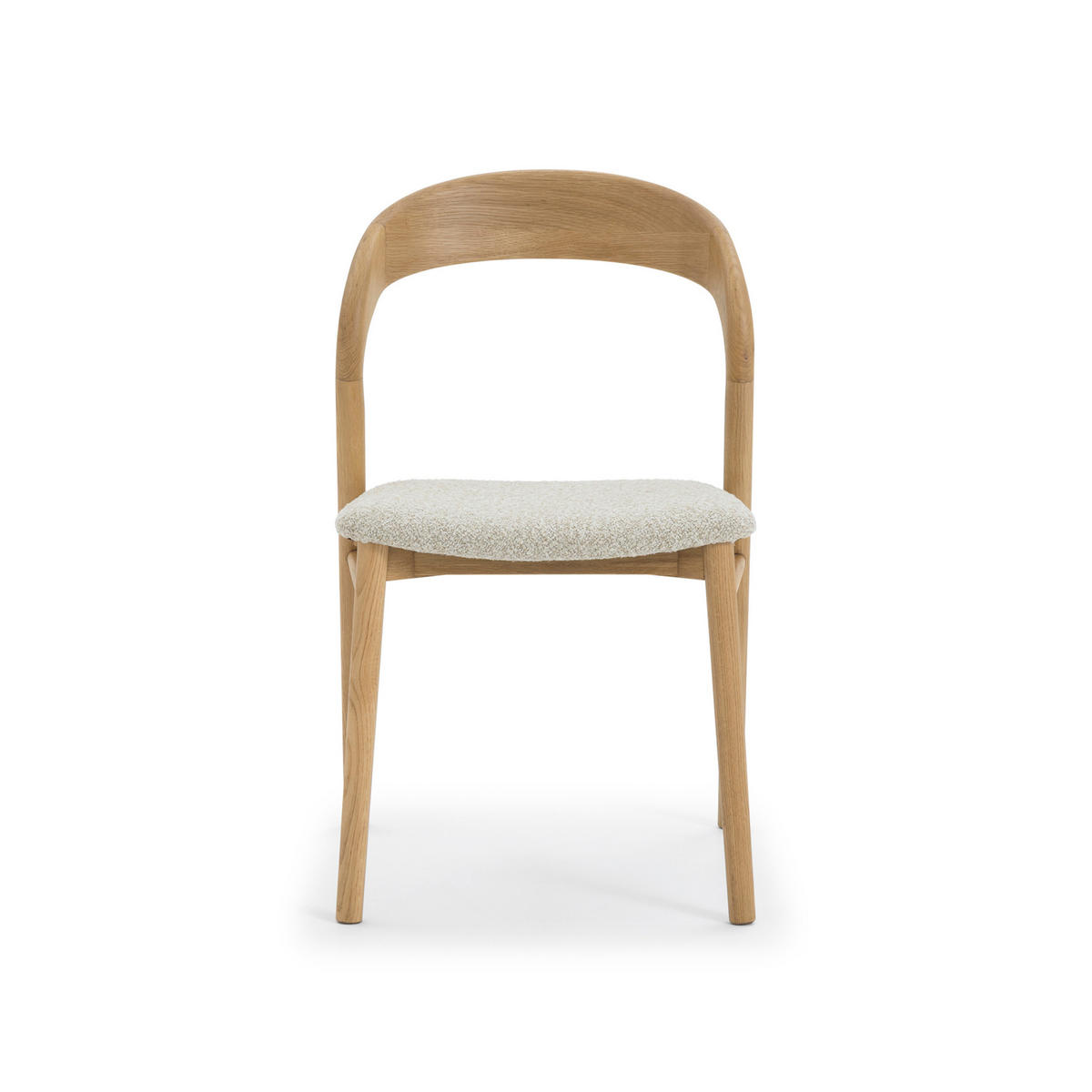 ESSZIMMERSTUHL Celeste, Natur Massiveiche + beiger Stoff - Beige, Holz (50/80/50cm) - WOODEK