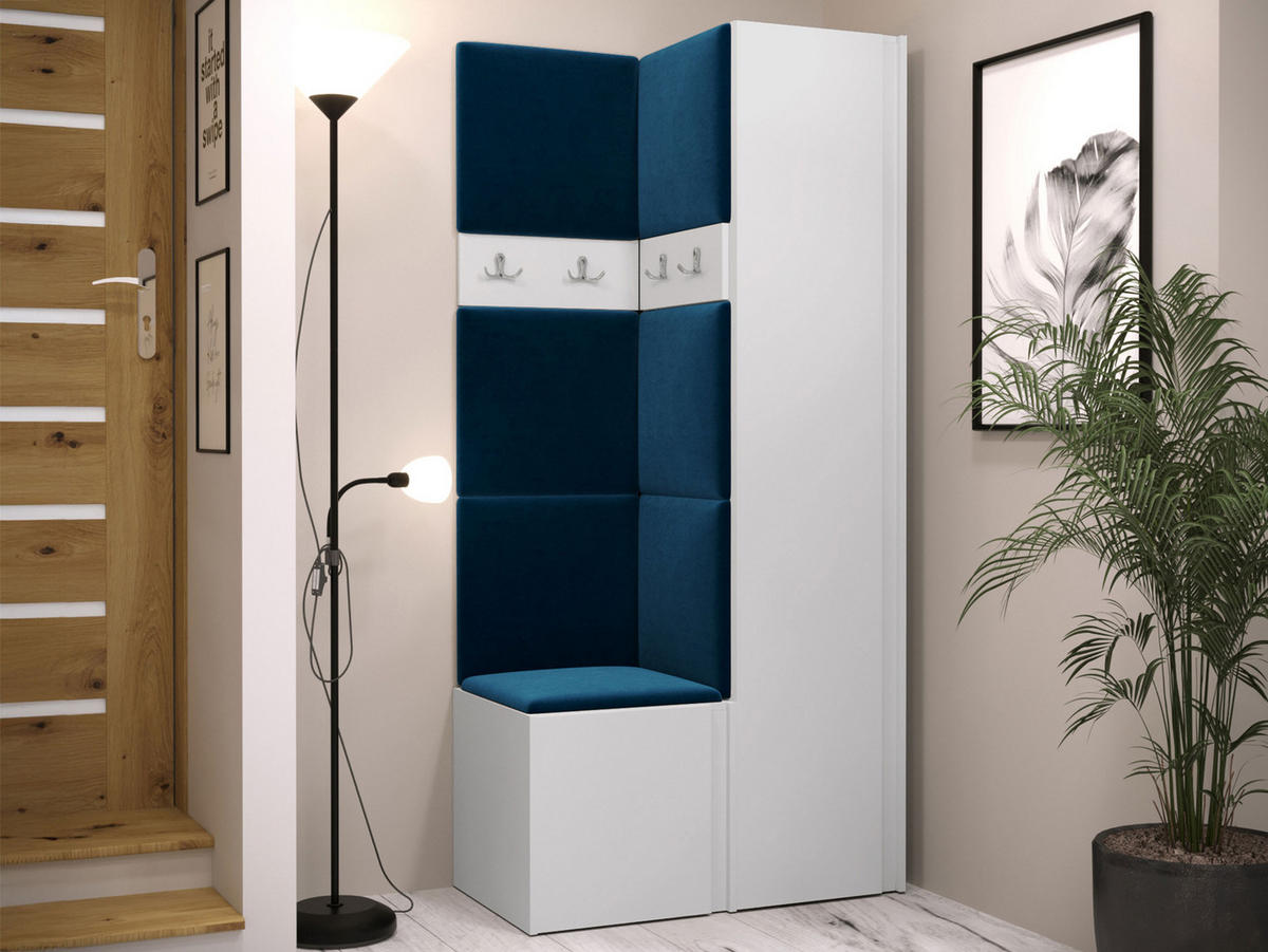GARDEROBEN-SET Orion XXIV - Blau/Weiß, Holzwerkstoff/Kunststoff (82/186/46cm) - MIRJAN24