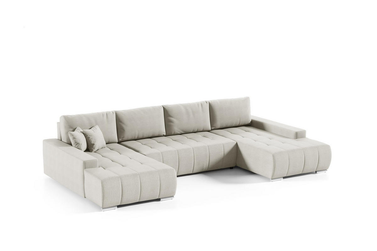 WOHNLANDSCHAFT Vogar In Aulla - Beige, Holzwerkstoff/Textil (350/85/185cm) - Fun Möbel