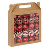 WEIHNACHTSKUGELN Glitzer-Muster Ø 6 cm - Rot/Weiß, Kunststoff (6/7.2/6cm) - Atmosphera Createur d´interieur