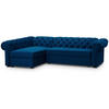 ECKSCHLAFSOFA Chester im Chesterfield-Stil, Dunkelblau, links - Schwarz/Dunkelblau, Textil (278/173cm) - Beautysofa