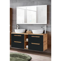 BADMÖBEL-SET 2-TLG. New-luton - Anthrazit, Holzwerkstoff (141/200/46cm) - Lomado